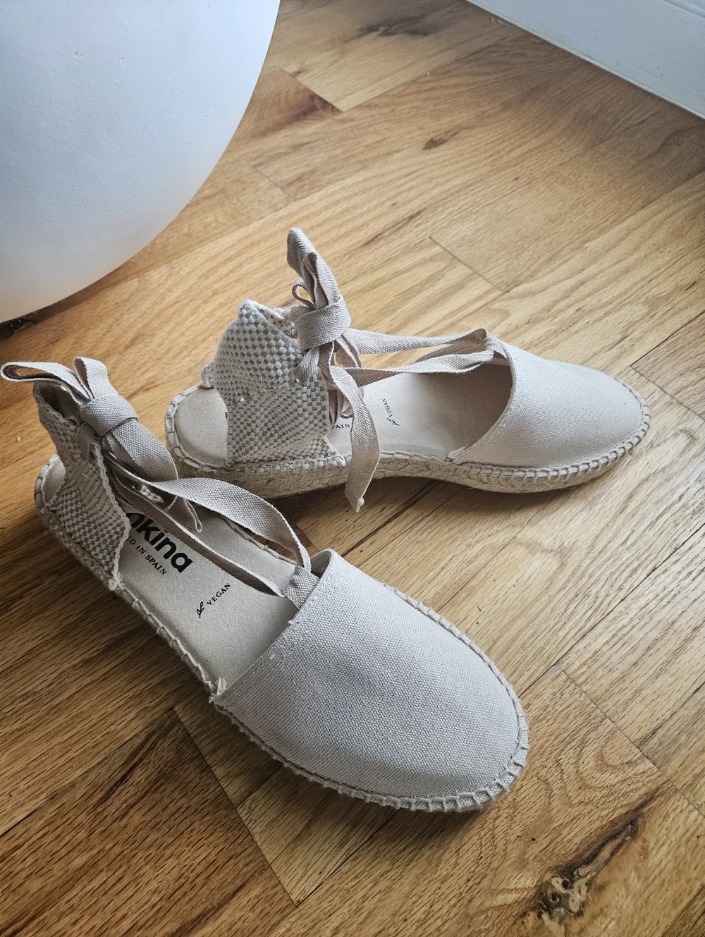 Tamarita Eco Canvas Vegan Handcrafted In Spain  Espadrille Wedges  Tan -  Sz 42